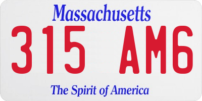 MA license plate 315AM6