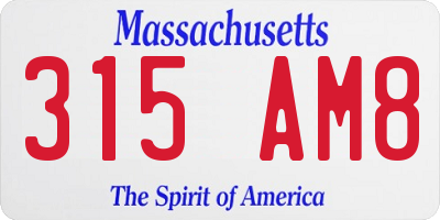MA license plate 315AM8