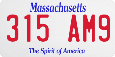 MA license plate 315AM9