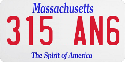 MA license plate 315AN6
