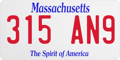 MA license plate 315AN9