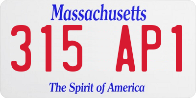 MA license plate 315AP1