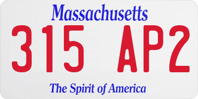 MA license plate 315AP2