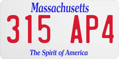 MA license plate 315AP4