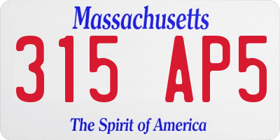 MA license plate 315AP5
