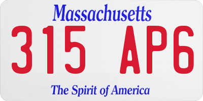 MA license plate 315AP6