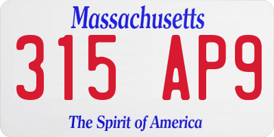 MA license plate 315AP9