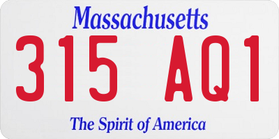 MA license plate 315AQ1