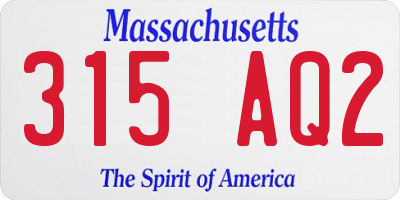 MA license plate 315AQ2