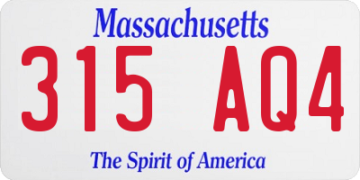 MA license plate 315AQ4