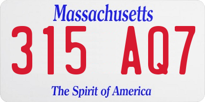 MA license plate 315AQ7