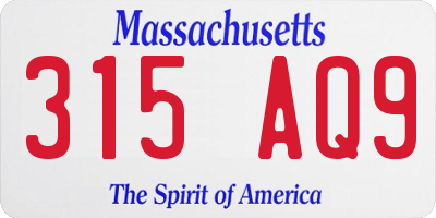 MA license plate 315AQ9