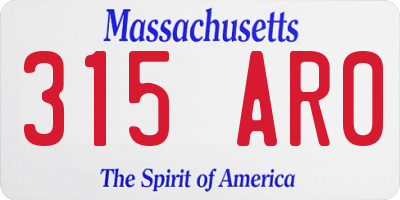 MA license plate 315AR0