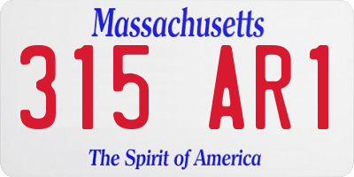 MA license plate 315AR1