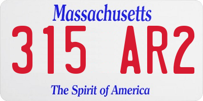 MA license plate 315AR2