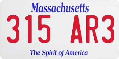MA license plate 315AR3
