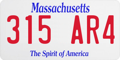 MA license plate 315AR4