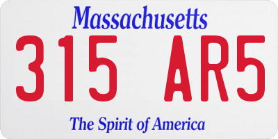 MA license plate 315AR5