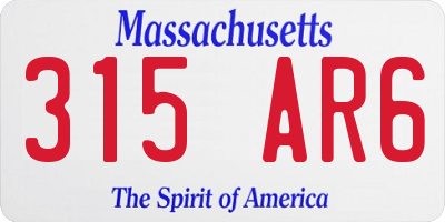 MA license plate 315AR6