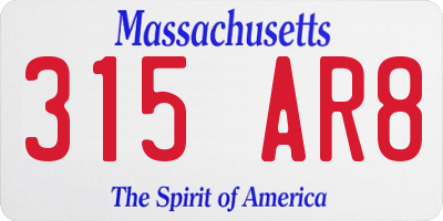 MA license plate 315AR8