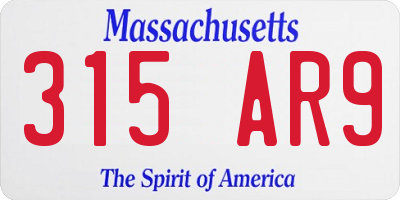 MA license plate 315AR9