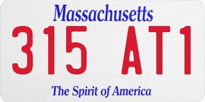 MA license plate 315AT1