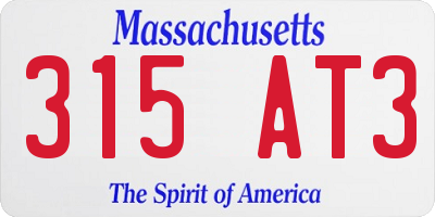 MA license plate 315AT3