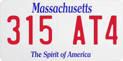 MA license plate 315AT4
