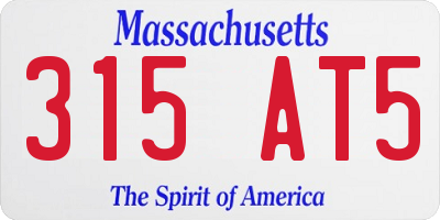 MA license plate 315AT5