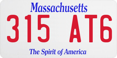 MA license plate 315AT6