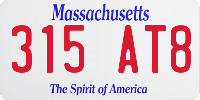 MA license plate 315AT8