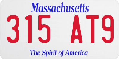 MA license plate 315AT9