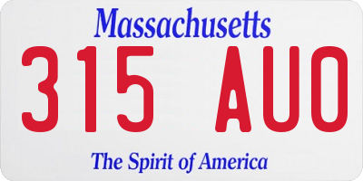 MA license plate 315AU0