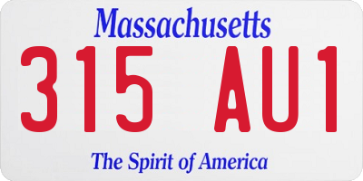 MA license plate 315AU1
