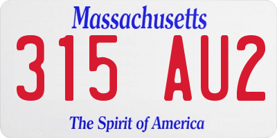 MA license plate 315AU2