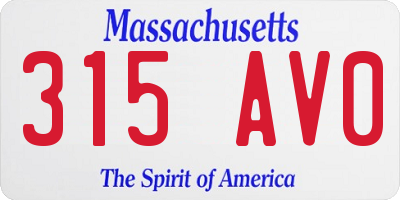 MA license plate 315AV0