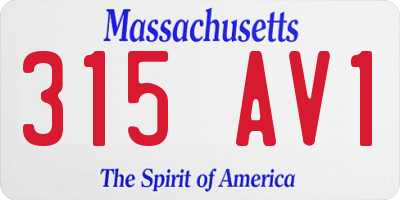 MA license plate 315AV1