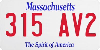 MA license plate 315AV2
