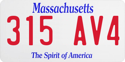 MA license plate 315AV4