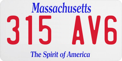 MA license plate 315AV6