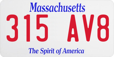 MA license plate 315AV8