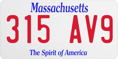 MA license plate 315AV9