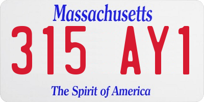 MA license plate 315AY1