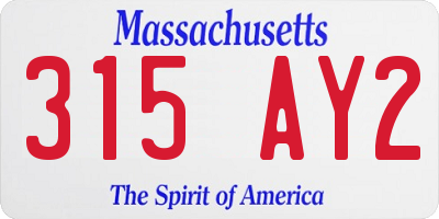 MA license plate 315AY2