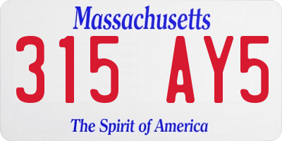 MA license plate 315AY5