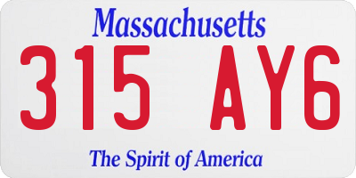 MA license plate 315AY6