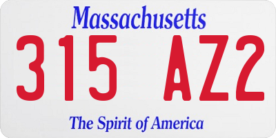 MA license plate 315AZ2