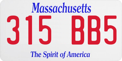 MA license plate 315BB5