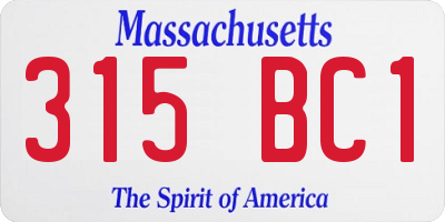 MA license plate 315BC1