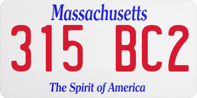 MA license plate 315BC2